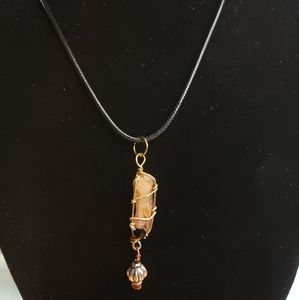 Caged crystal necklace